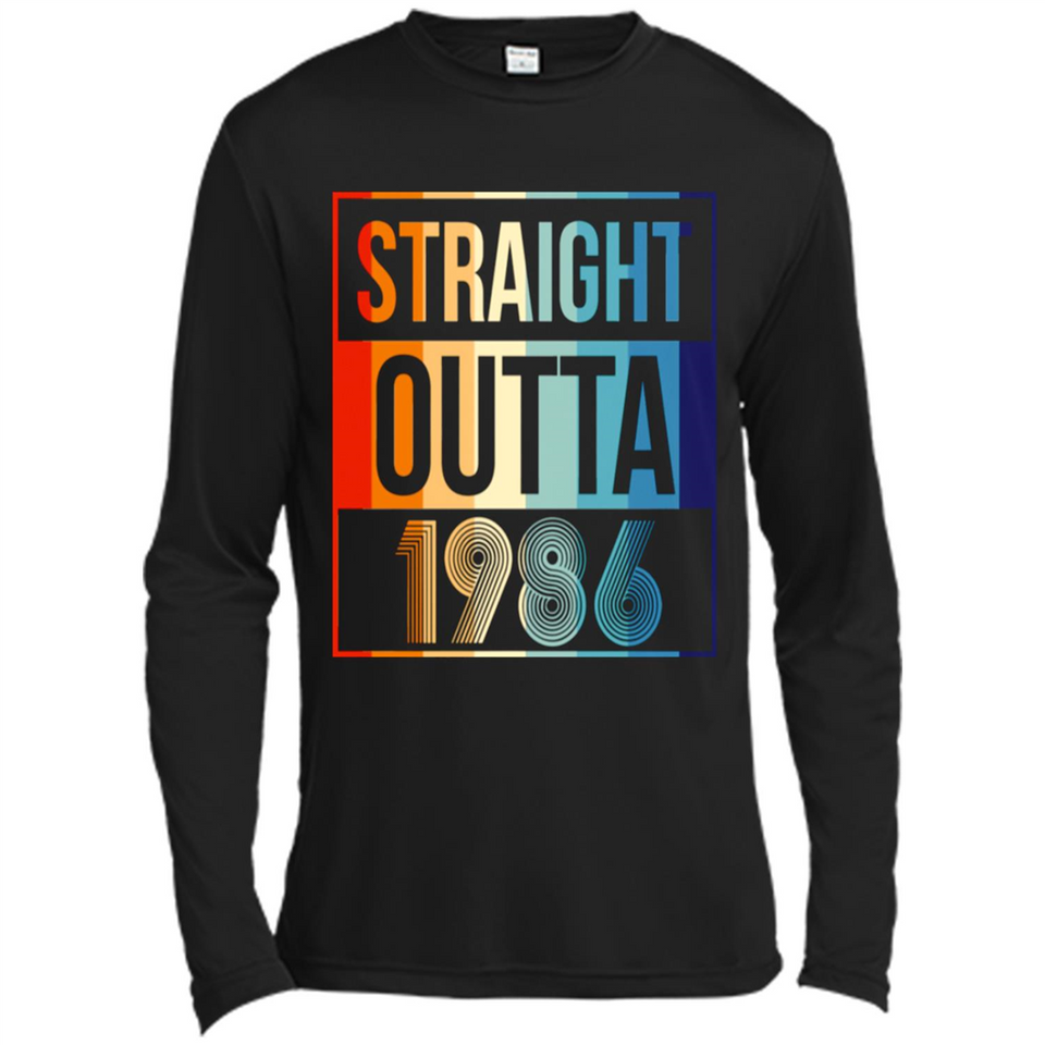 Retro Straight Outta 1986 32 Years Old - Canvas Long Sleeve T-Shirt