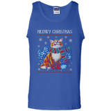 Christmas Ugly Sweater Cat With Christmas Meowy Chritstmas - Tank Top