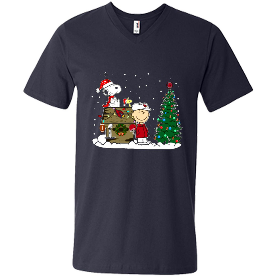 Arizona Cardinals Snoopy The Peanuts Movie Christmas Football Super Bowl pingpong - Men's V-Neck