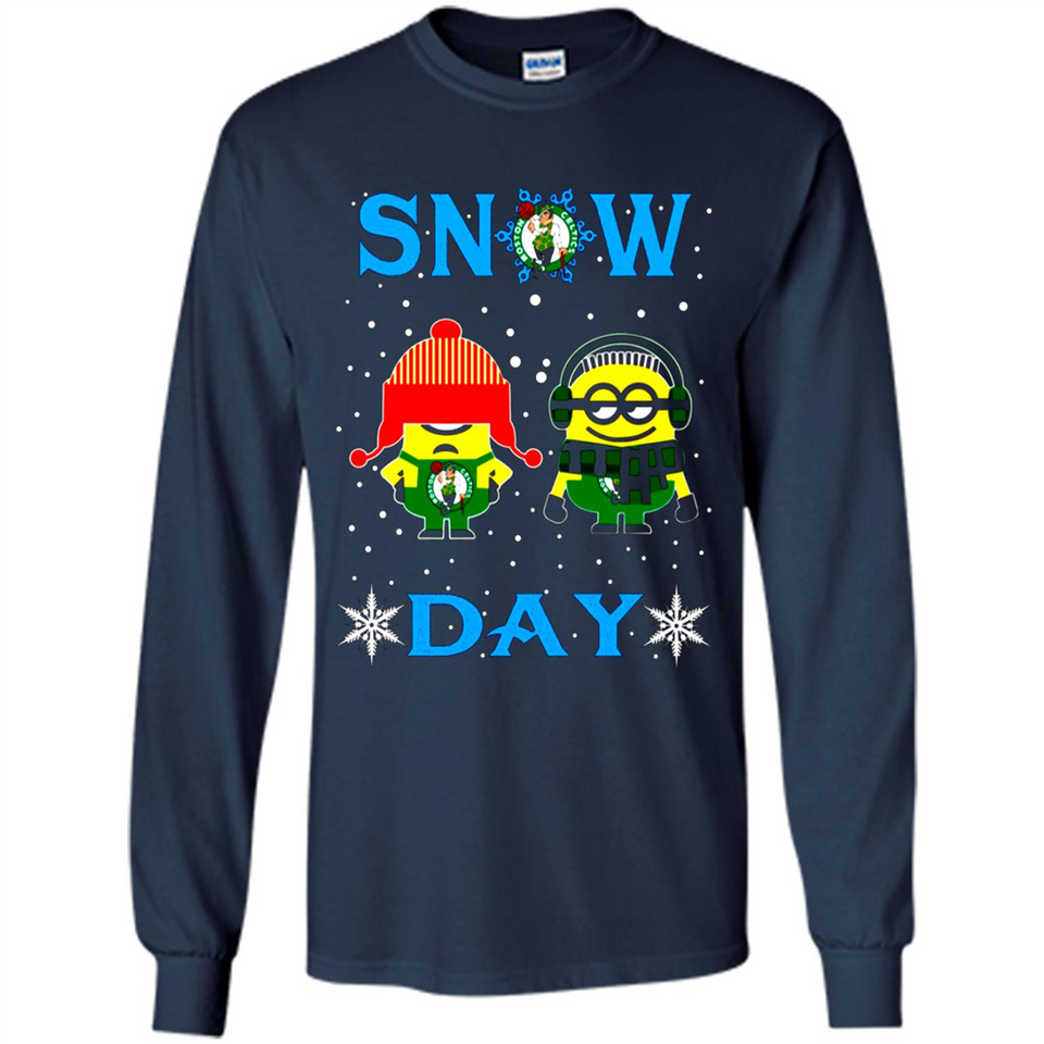 Snow Day Shirt For Boston Celtics Vs Minion Fans pingpong