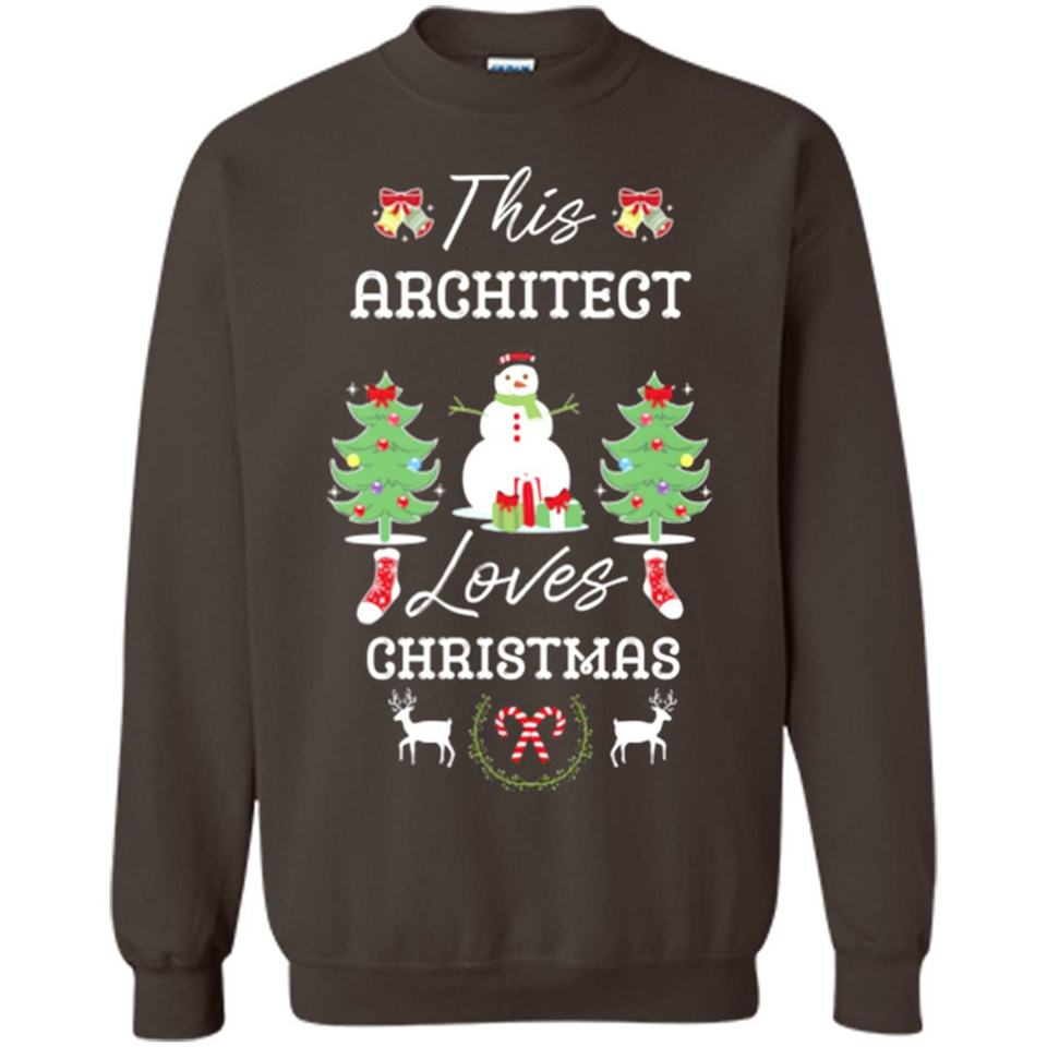 This Architect Loves Christmas Tree Shirt with Snowman