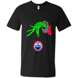 GRINCH HAND HOLDING EDMONTON OILERS GLITTER CHRISTMAS PINGPONG