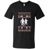 Christmas Ugly Sweater Firefighter Ugly Christmas Sweater - Men's V-Neck
