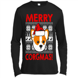 Funny Christmas Santa Corgi Dog Merry Corgmas - Canvas Long Sleeve T-Shirt