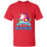 Unicorns are born in November Birthday Rainbow Gift Ladies Custom