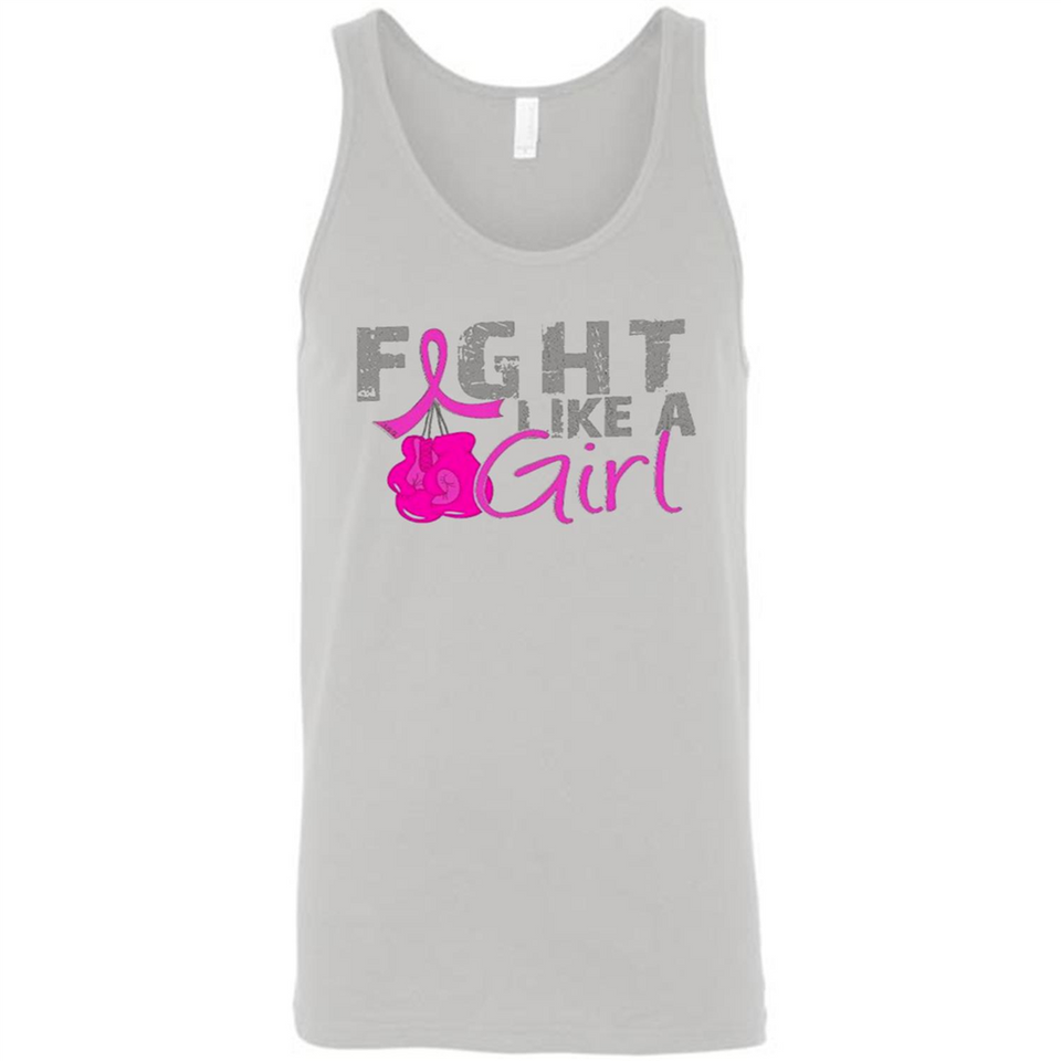 Fight Like A Girl Breast Cancer Awareness - Canvas Unisex Tank