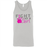 Fight Like A Girl Breast Cancer Awareness - Canvas Unisex Tank