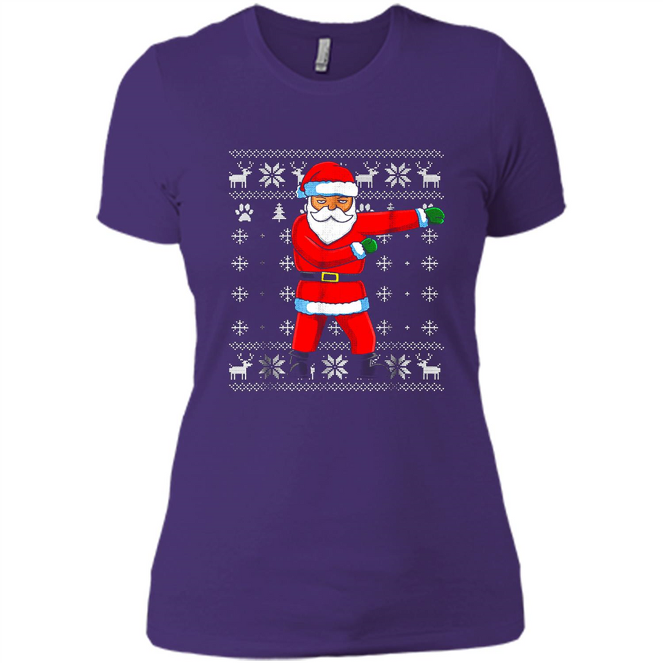 Flossing Santa Christmas Ugly Sweater Style Pajama Xmas Gift - Ladies' Boyfriend T-Shirt