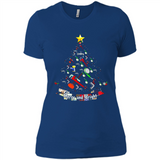 Merry And Bright Plumber Christmas Tree Shirt PINGPONG - Ladies' Boyfriend T-Shirt