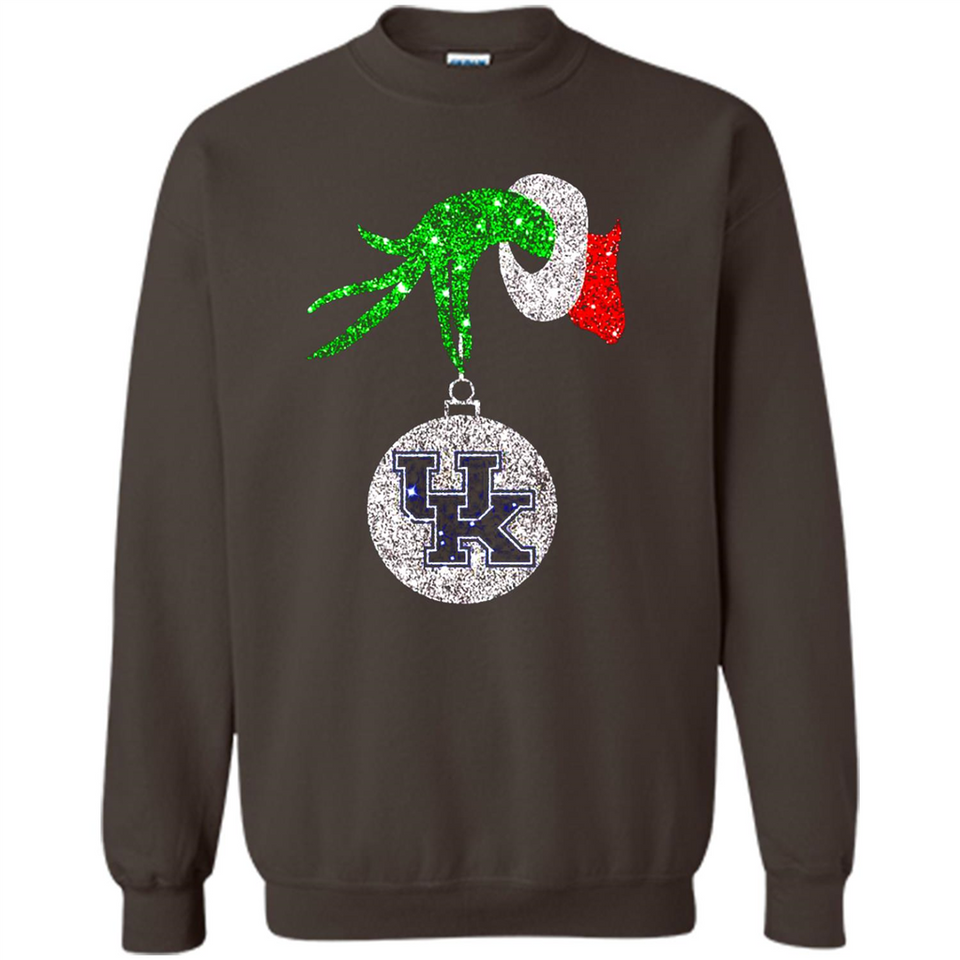 Amazing shirt Kentucky Wildcats Glitter Grinch Monogram Ornament Christmas Gift - Sweatshirt