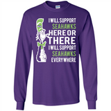Shirt For Dr Seuss Cat And Seattle Seahawks Fans - Long Sleeve T-Shirt
