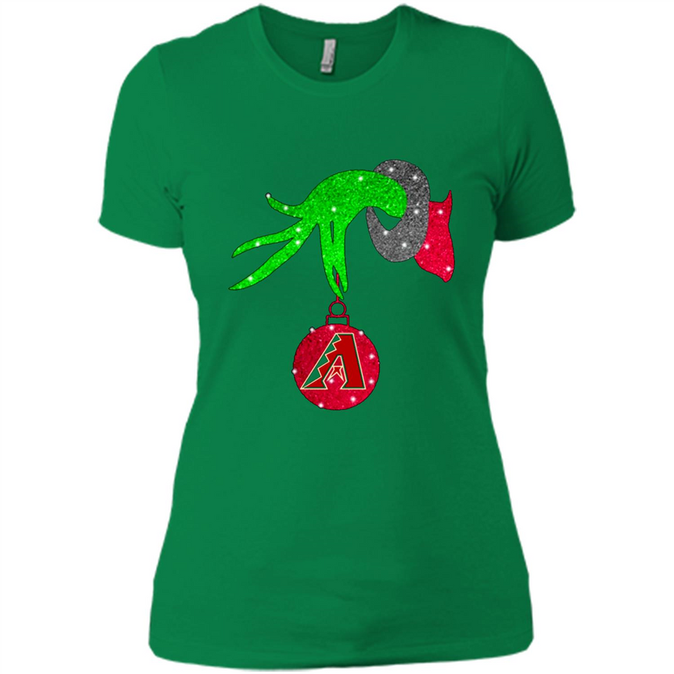 GRINCH HAND HOLDING ARIZONA DIAMONDBACKS GLITTER CHRISTMAS PINGPONG