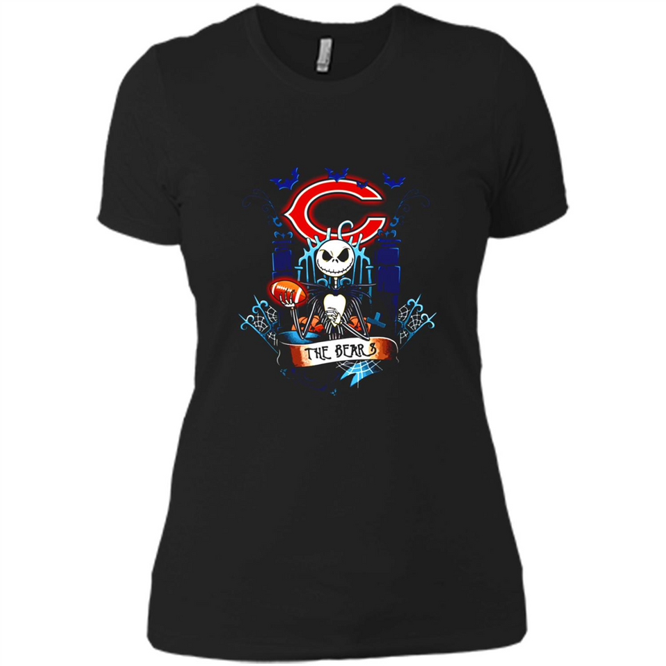 Chicago Bears Halloween The Nightmare Before Christmas - Ladies' Boyfriend T-Shirt