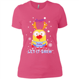 Minion Atlanta Braves Ugly Christmas Sweater Let it Snow - Ladies' Boyfriend T-Shirt