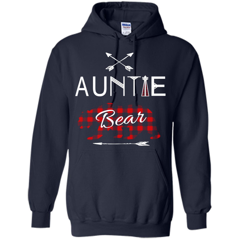 Aunt Shirt Buffalo Plaid Family Camp Bear Tee - Hoodie