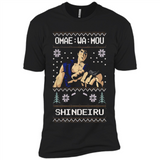 Omae Wa Mou Shindeiru Ugly Christmas Sweater - Premium Short Sleeve T-Shirt
