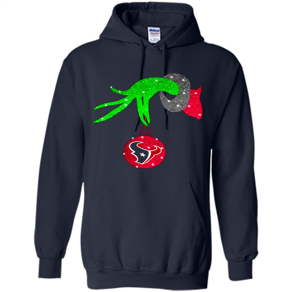 GRINCH HAND HOLDING HOUSTON TEXANS GLITTER CHRISTMAS PINGPONG