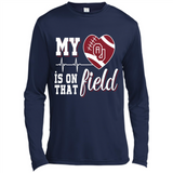 Oklahoma Sooners Football My Heart is on that Field - Canvas Long Sleeve T-Shirt