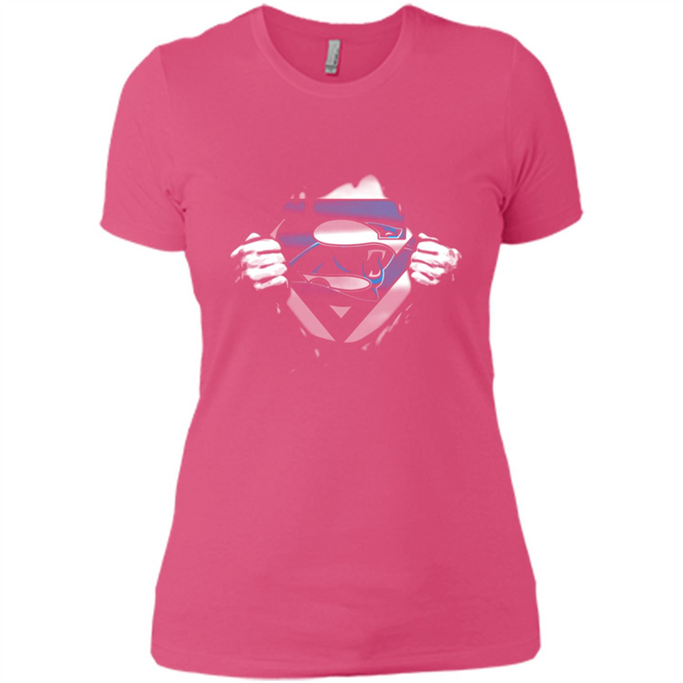 Carolina Panthers And Superman Fans - Ladies' Boyfriend T-Shirt