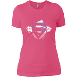 Carolina Panthers And Superman Fans - Ladies' Boyfriend T-Shirt