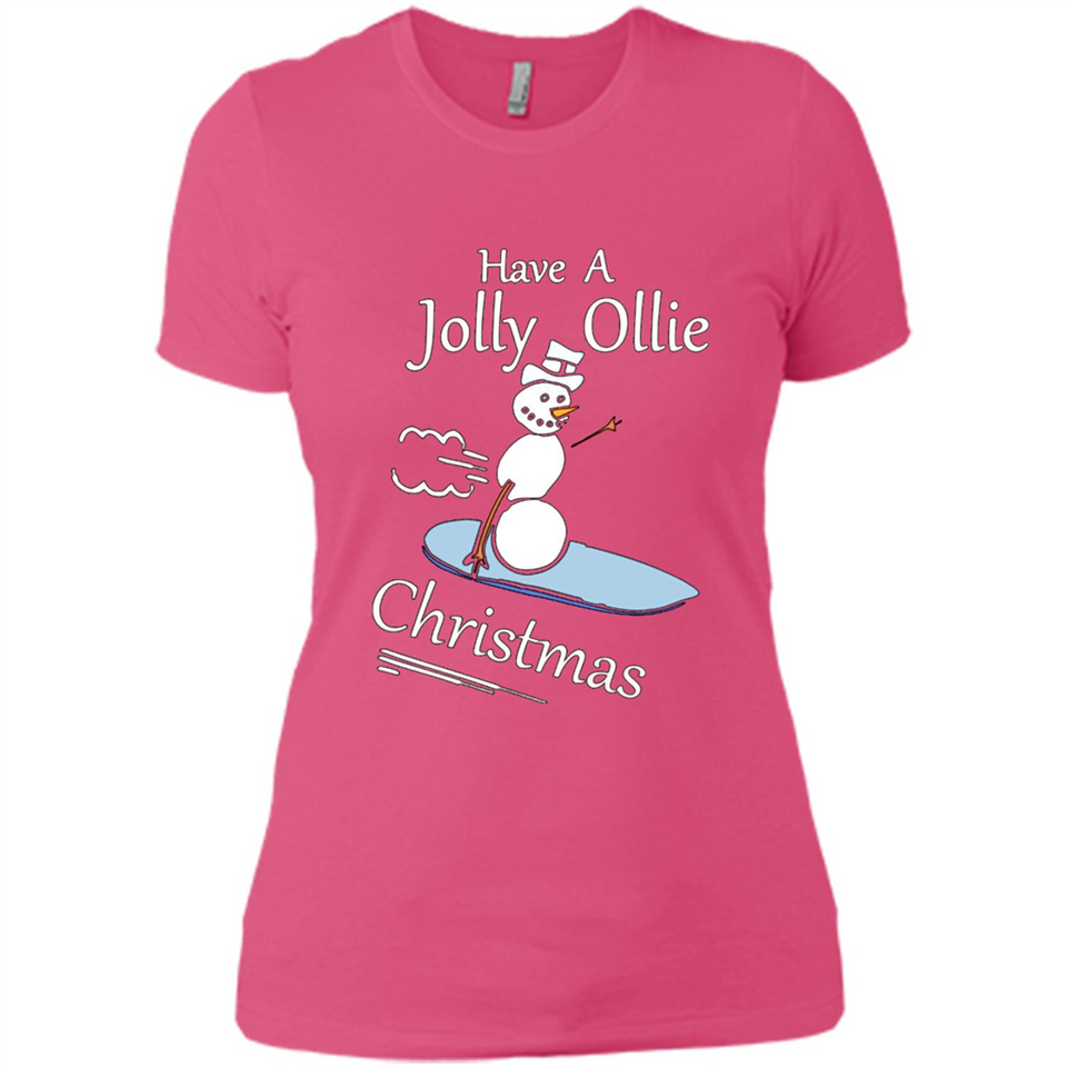 Snowman Snowboarder Tshirt Have Jolly Ollie Christmas