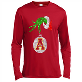 Funny Appalachian State Mountaineers Glitter Grinch Monogram Ornament Christmá - Canvas Long Sleeve T-Shirt