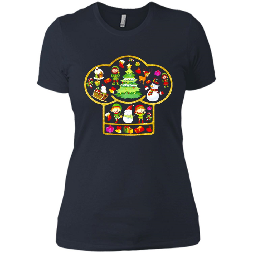 Chef Hat Christmas Ornament - Ladies' Boyfriend T-Shirt