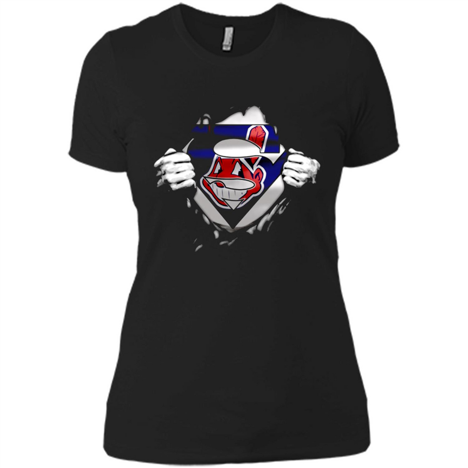 Cleveland Indians And Superman Fans - Ladies' Boyfriend T-Shirt