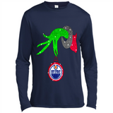 GRINCH HAND HOLDING EDMONTON OILERS GLITTER CHRISTMAS PINGPONG