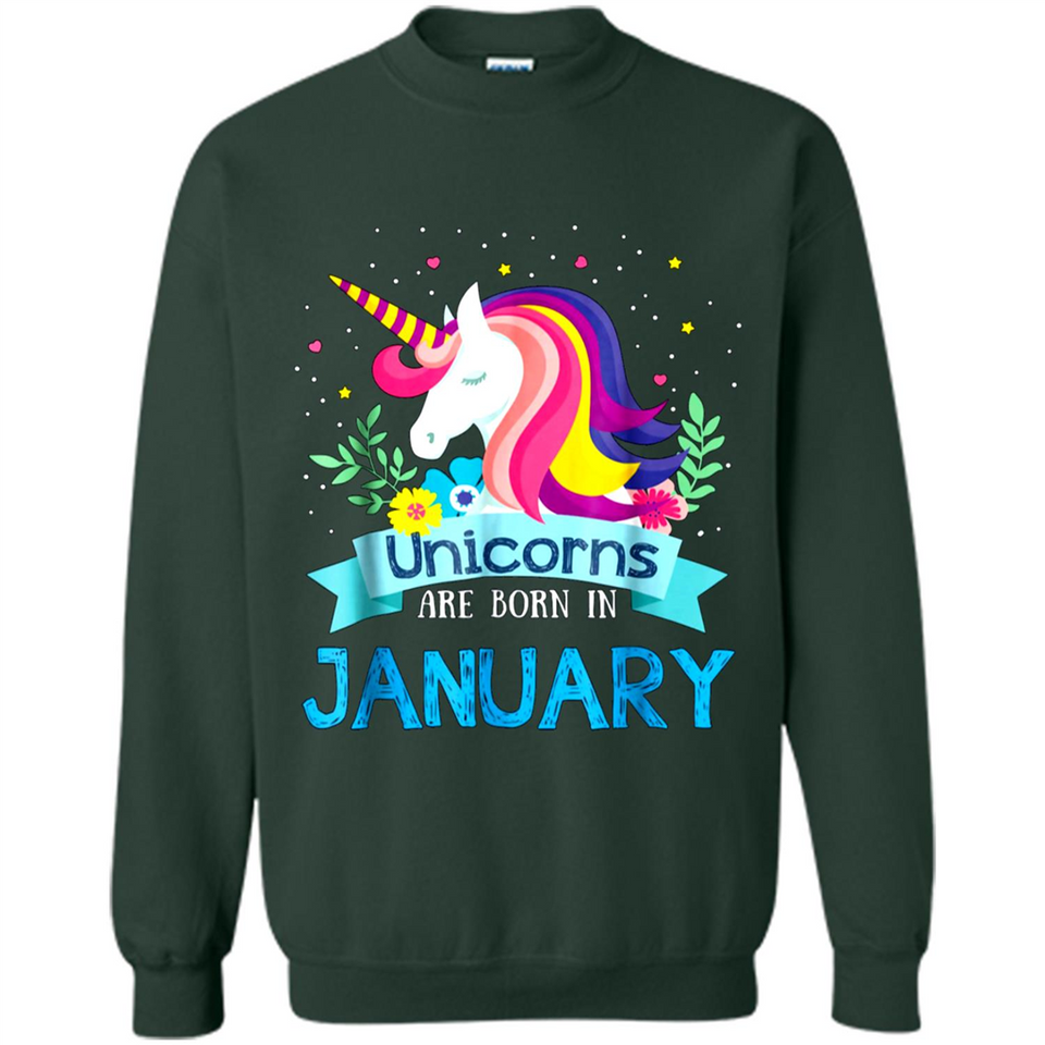 Unicorns are born in January Birthday Rainbow Gift Custom Ultra Cotton
