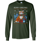 Christmas Ugly Sweater Cat With Christmas Meowy Chritstmas - Long Sleeve T-Shirt