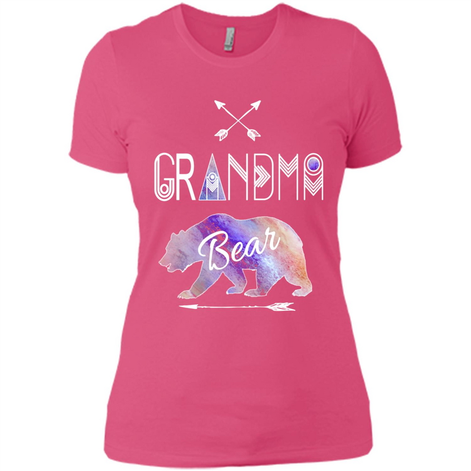Grandma Bear Shirt Tribal Family Vacation & Camping Tee - Ladies' Boyfriend T-Shirt