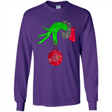 GRINCH HAND HOLDING ATLANTA BRAVES GLITTER CHRISTMAS PINGPONG