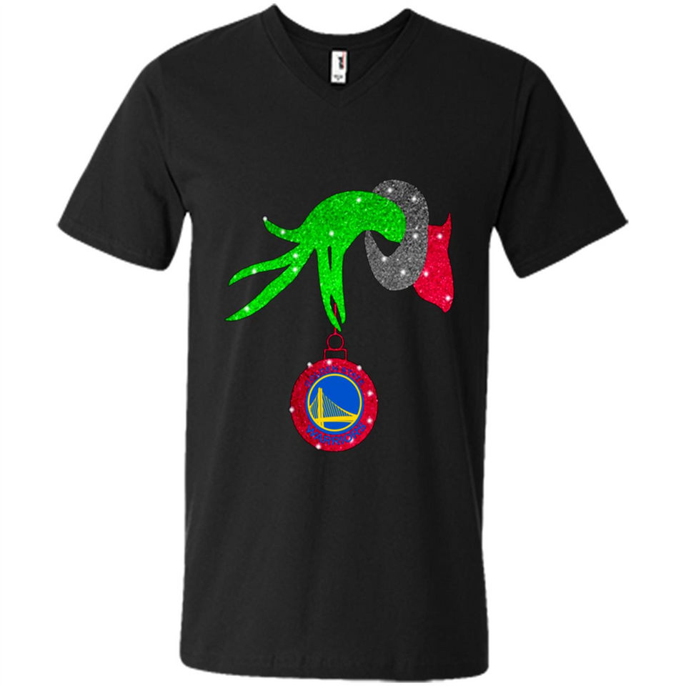 GRINCH HAND HOLDING GOLDEN STATE WARRIORS GLITTER CHRISTMAS PINGPONG