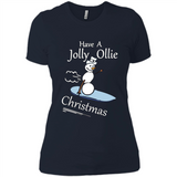 Snowman Snowboarder Tshirt Have Jolly Ollie Christmas