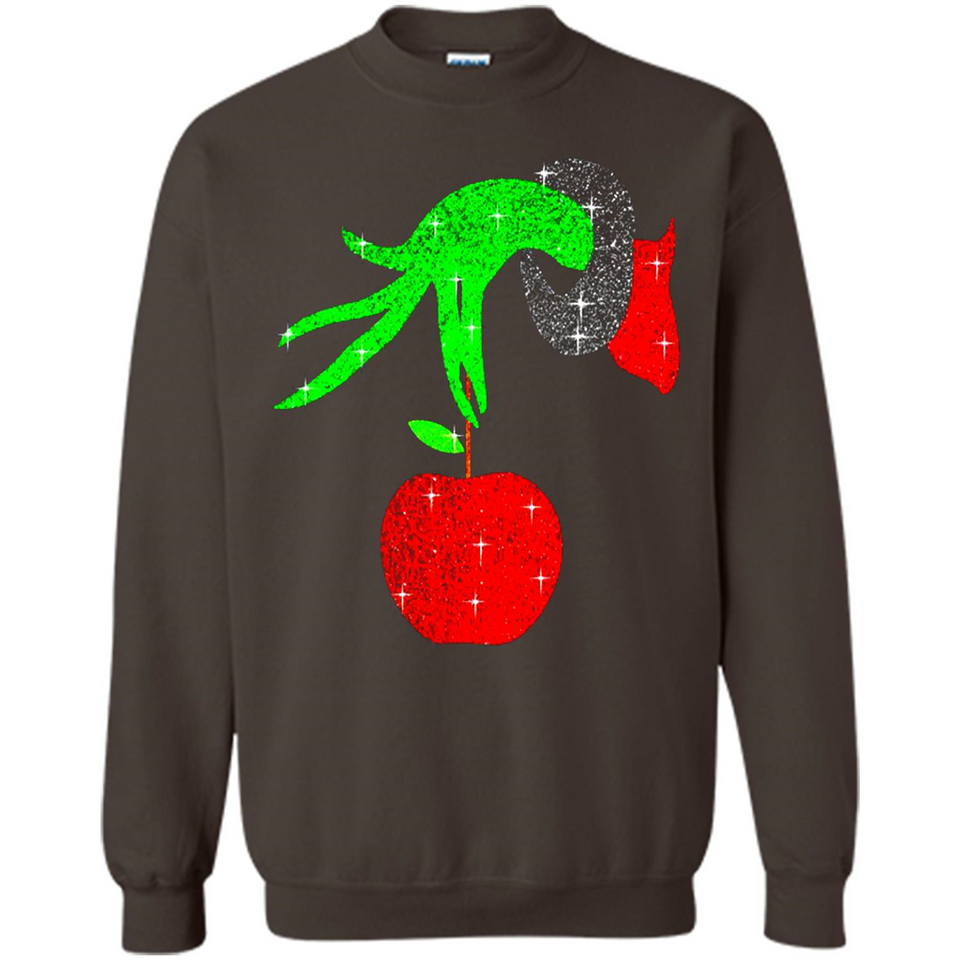 Christmas The Grinch Hand Holding Apple Ornament sweater - Sweatshirt
