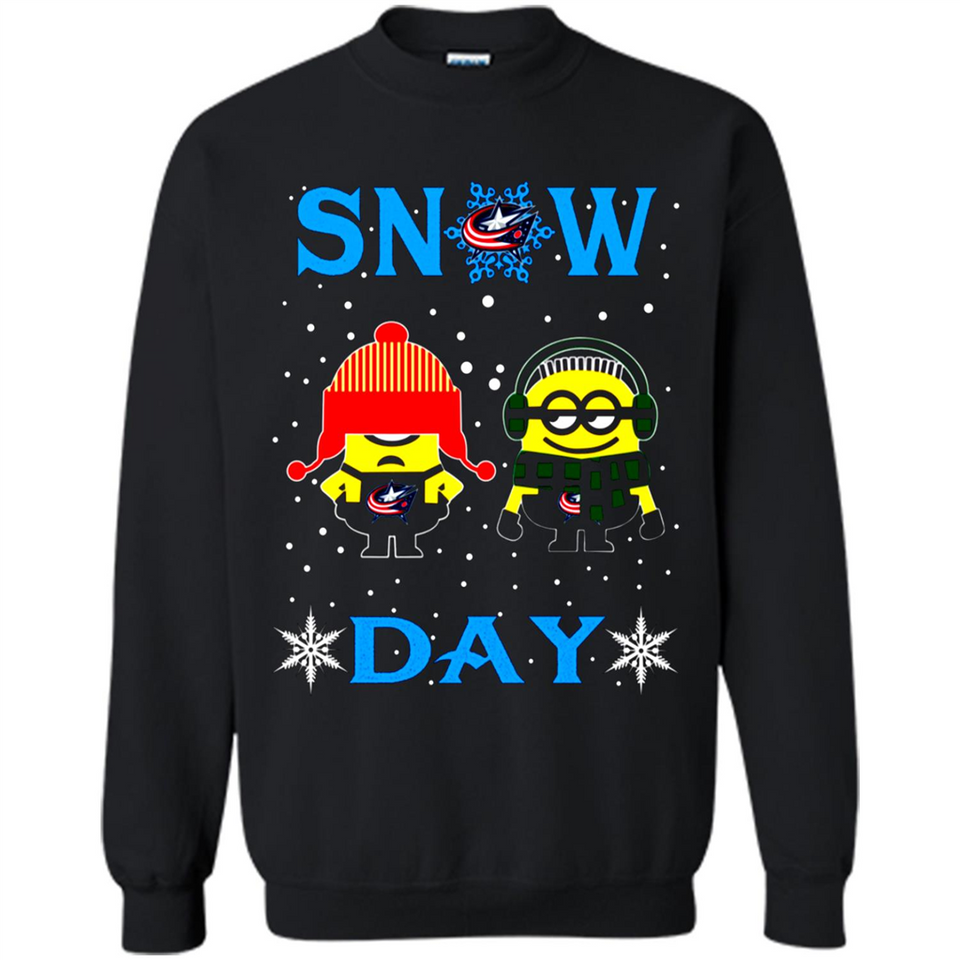 Snow Day Shirt For Columbus Blue Jackets Vs Minion Fans pingpong