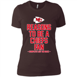 Reasons to be a Kansas City Chiefs Fan Complete List on Back - Ladies' Boyfriend T-Shirt