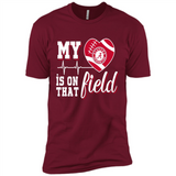 Alabama Crimson Football My Heart is on that Field - Premium Short Sleeve T-Shirt