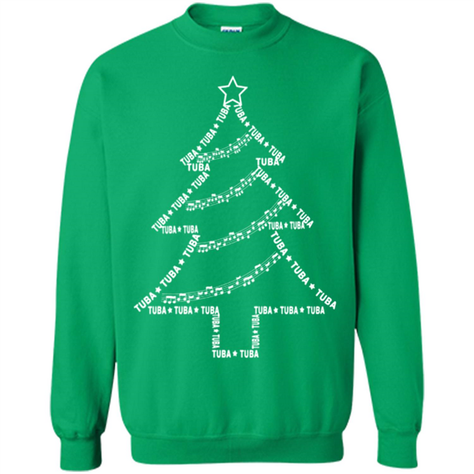 Tuba Text Christmas Tree Musical Instrument Holiday 1