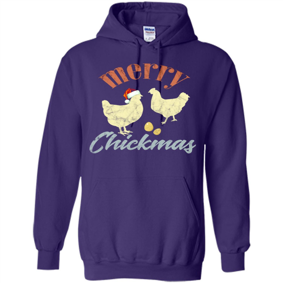 Christmas Chicken Vintage Shirt Funny Santa Hen Farmer Lover - Hoodie