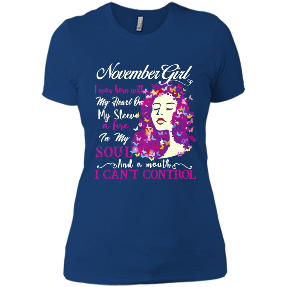 November Butterfly Girl - Ladies' Boyfriend T-Shirt
