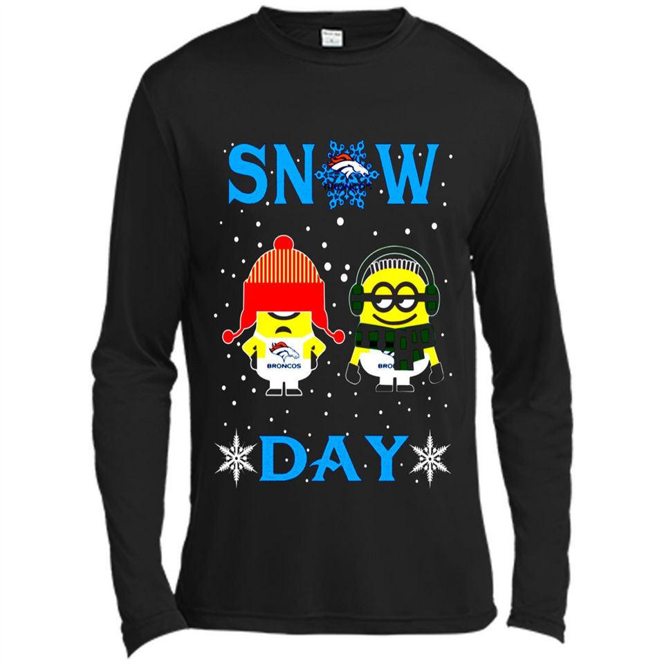 Snow Day Shirt For Denver Broncos Vs Minion Fans pingpong