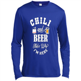 Chili Cookoff Funny T-shirt Chili And Beer - Canvas Long Sleeve T-Shirt