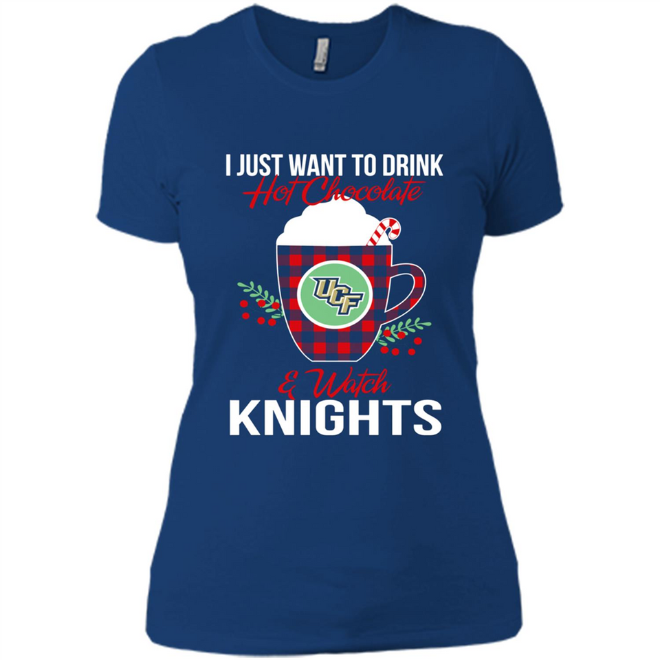 I Just Want To Drink Hot Chocolate & Watch UCF Knights Ugly Christmas Sweater PINGPONG