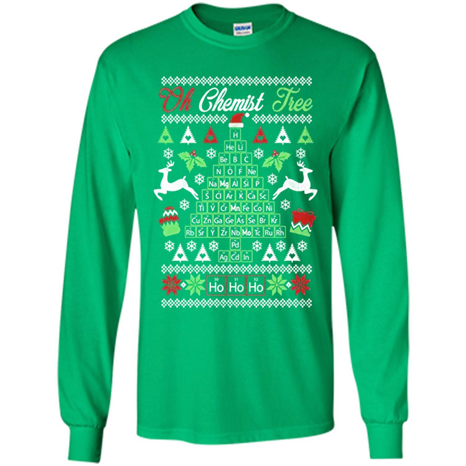 Chemist Tree Shirt Oh Chemistry Tree Ugly Christmas - Long Sleeve T-Shirt