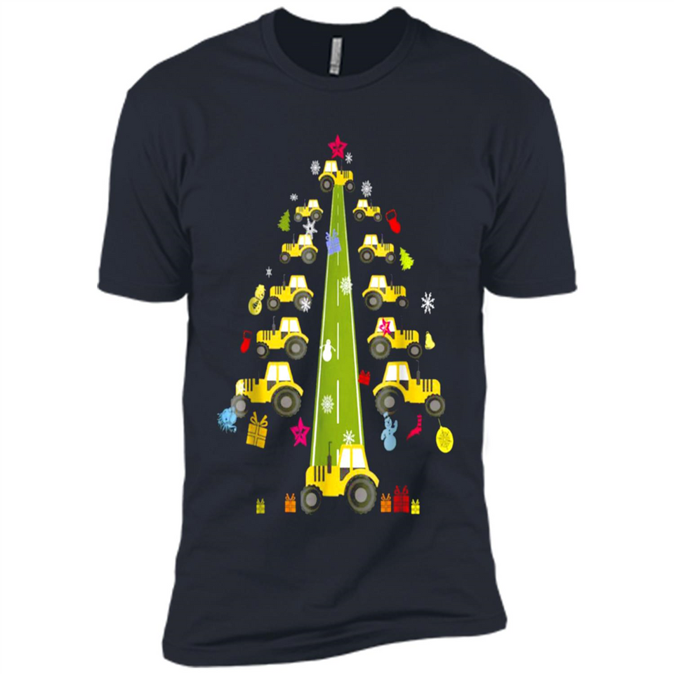 Tractor Car Christmas Tree T-shirt For Drivers
