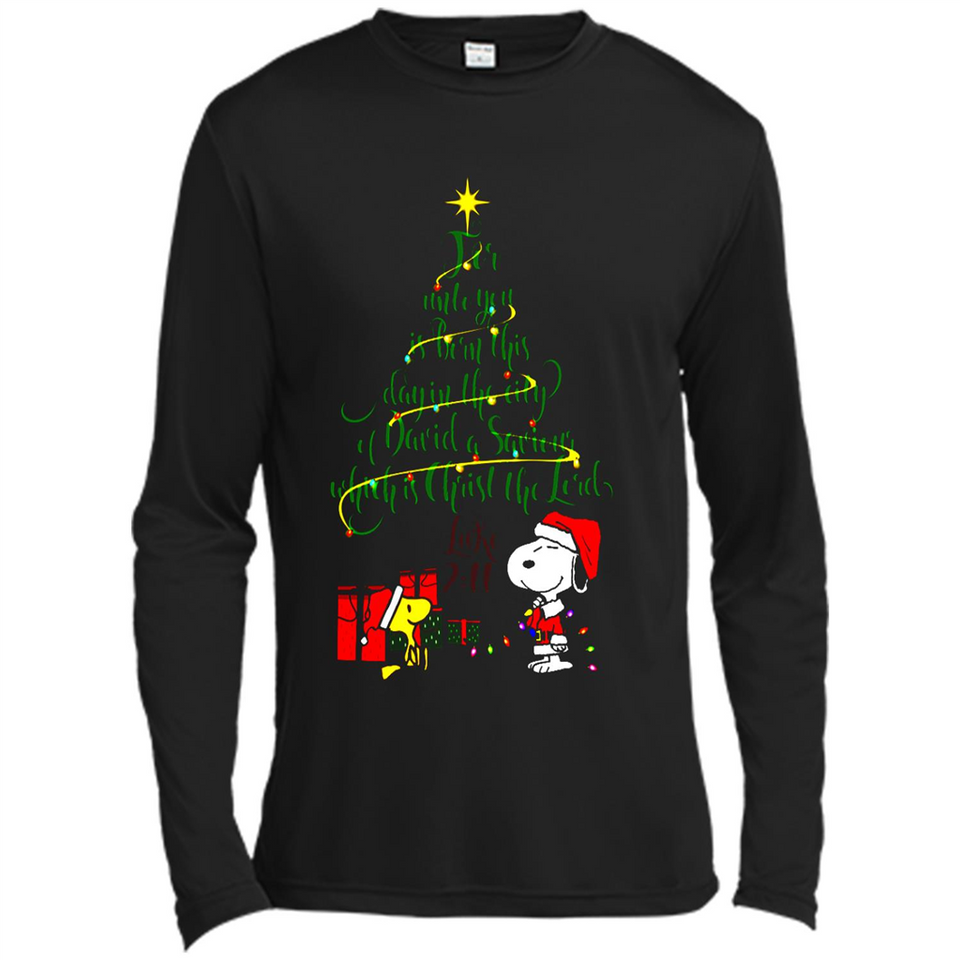 Snoopy Christmas Tree T-Shirt - Canvas Long Sleeve T-Shirt