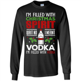 Christmas Gift Shirt Christmas Spirit Vodka Santa - Long Sleeve T-Shirt
