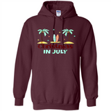 Christmas In July Shirt Surfing Palm Trees Surfboard - Hoodie